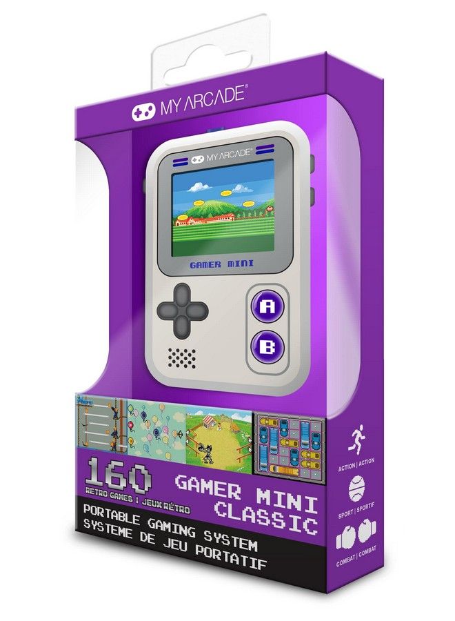 Gamer Mini Classicpurple: Miniature Handheld Gaming System Packed With 160 Games 1.8 Color Display (Dgun3924) Small
