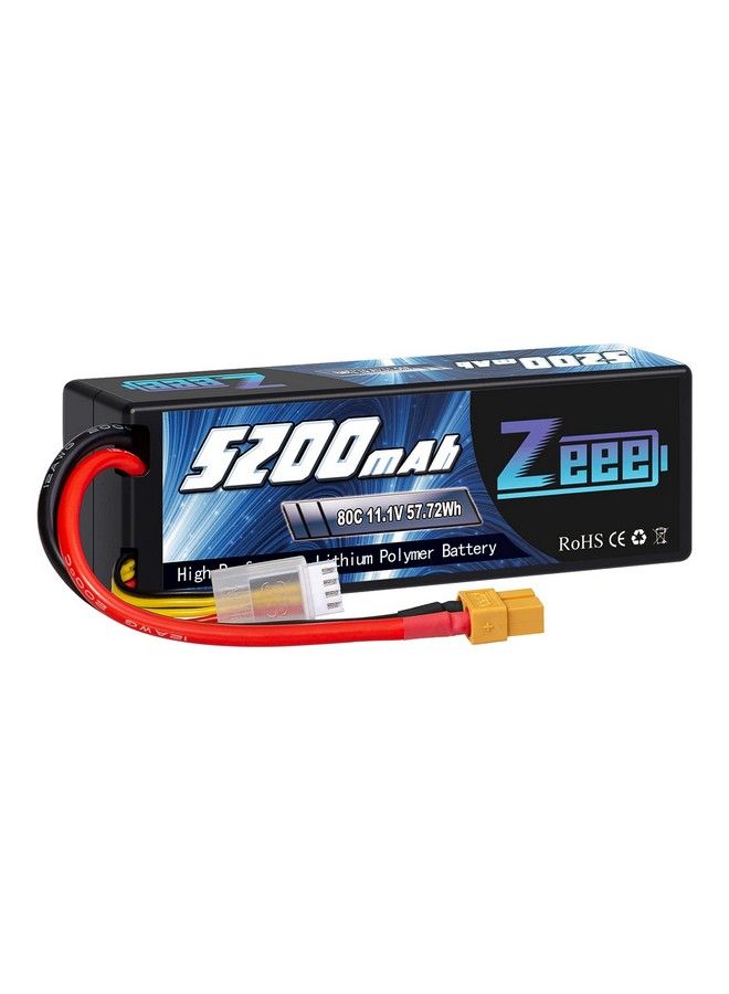 3S 5200Mah Lipo Battery 11.1V 80C Hard Case With Xt60 Connector For Rc Car Truck Boat Airplane Quadcopter Helicopter Racing Hobby