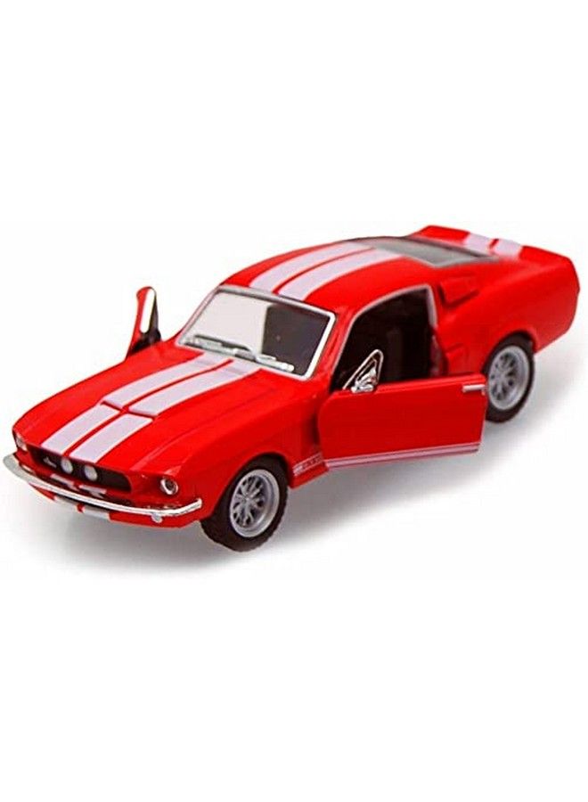 1967 Ford Shelby Mustang Gt500 Red 1:38 Scale 5 Inch Die Cast Model Toy Race Car W/Pullback Action