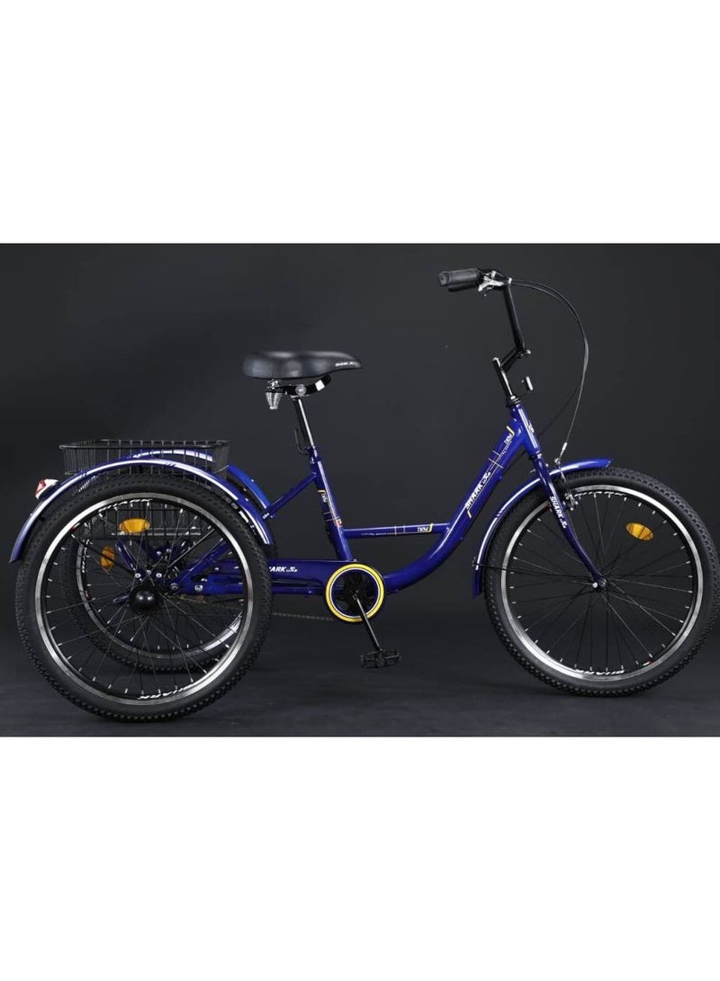 Shark 61 U.A.E 24 inch three wheel adult Tricycle with Rear Basket