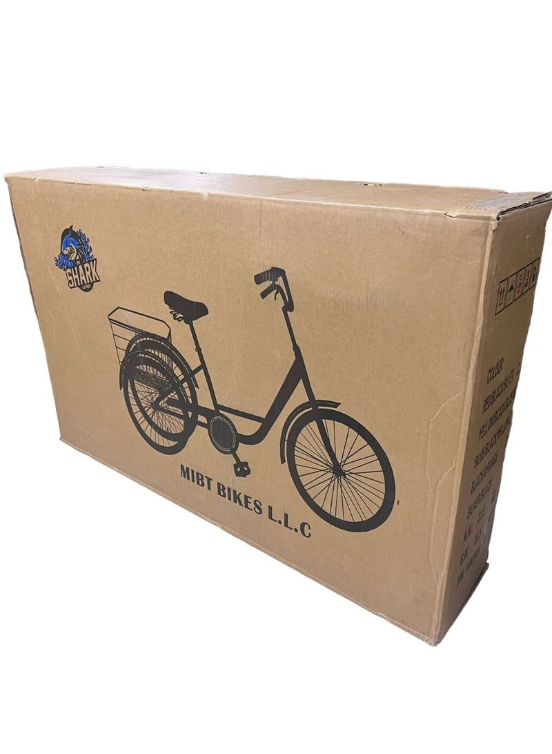 Shark 61 U.A.E 24 inch three wheel adult Tricycle with Rear Basket