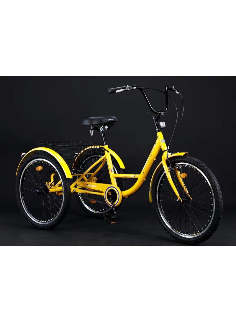 Shark 61 U.A.E 24 inch three wheel adult Tricycle with Rear Basket