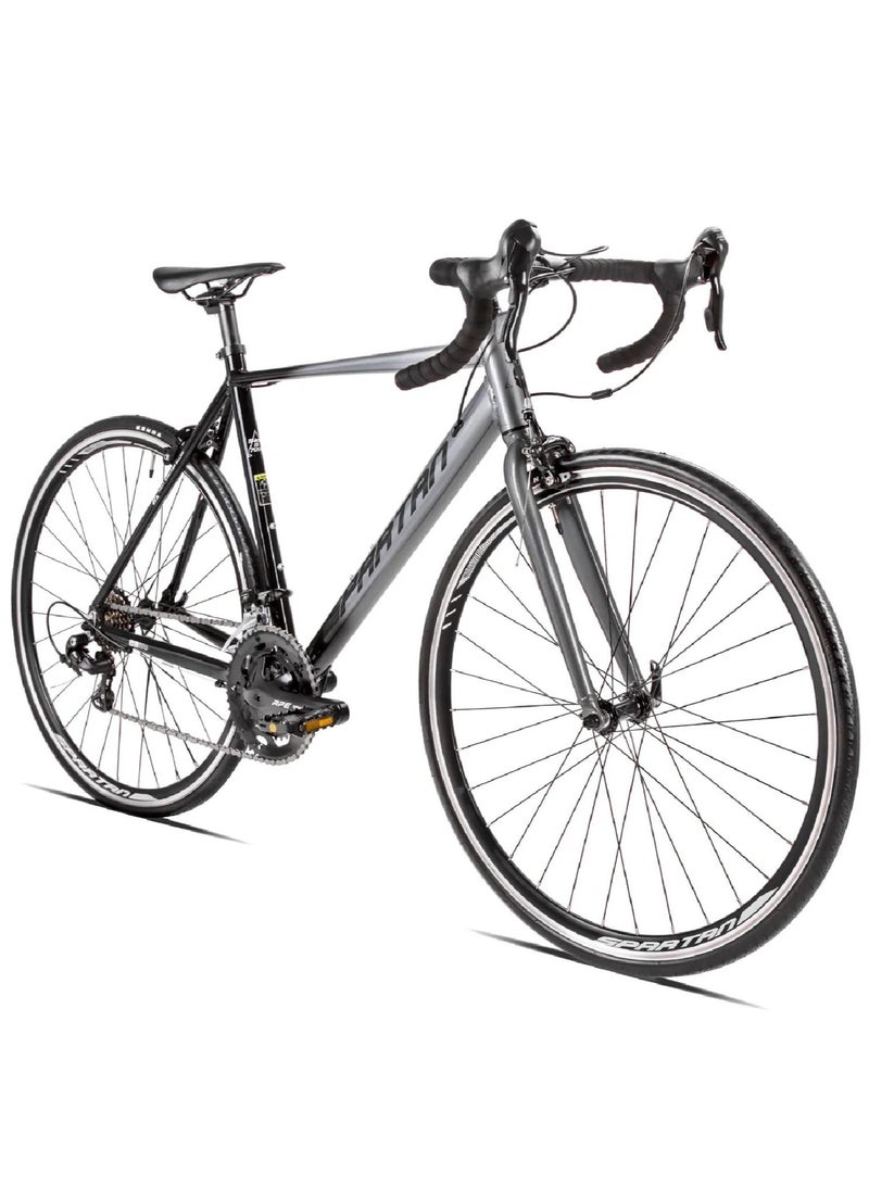 SPARTAN 700C Peloton Road Bicycle | Alloy Frame Road Bike | Light weight Cycle | Fitness Road Bicycles | Size - Small (52Cm) Shadow Black