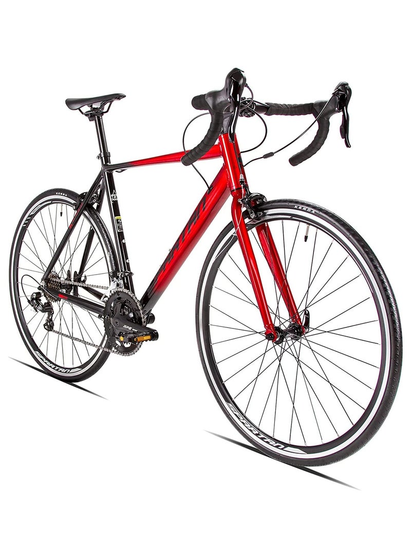 SPARTAN 700C Peloton Road Bicycle | Alloy Frame Road Bike | Light weight Cycle | Fitness Road Bicycles | Size - Small (52Cm) Lava Red