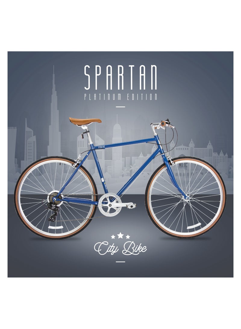 Spartan 700C Platinum City Bicycle Matte Navy