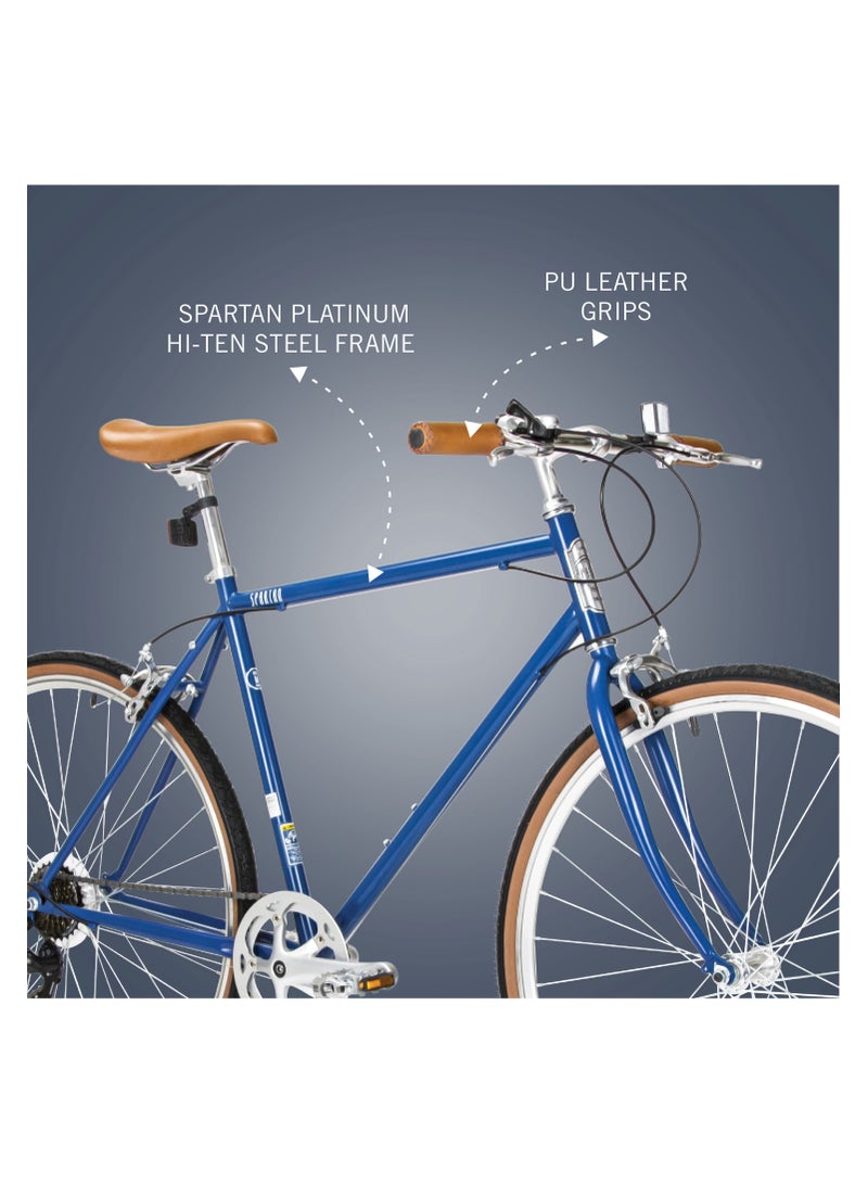 Spartan 700C Platinum City Bicycle Matte Navy