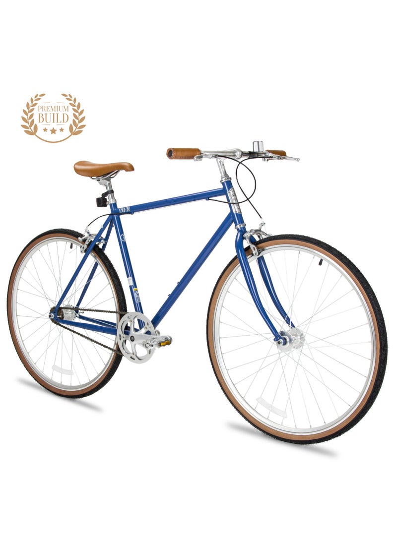 Spartan 700C Platinum City Bicycle Matte Blue