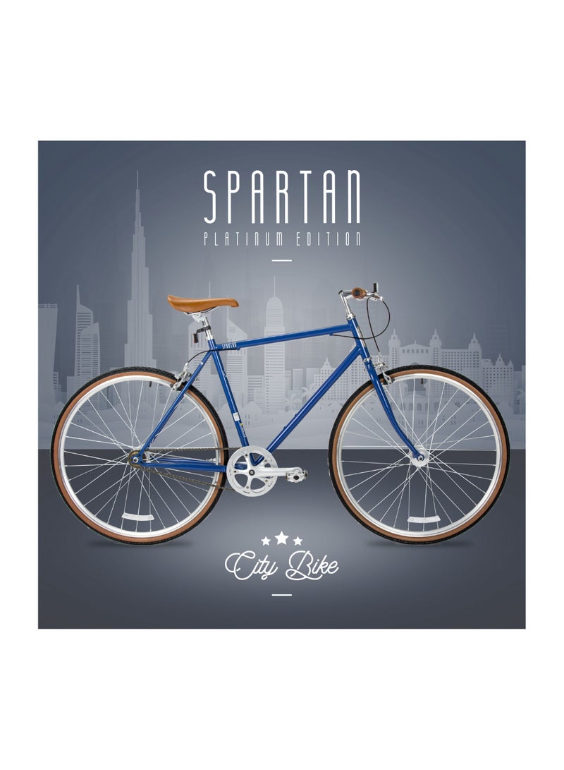 Spartan 700C Platinum City Bicycle Matte Blue