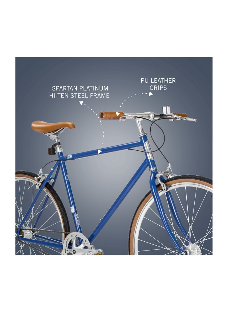 Spartan 700C Platinum City Bicycle Matte Blue