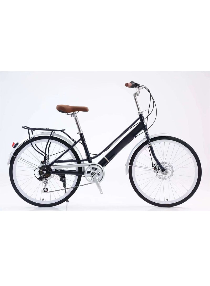 Lady Bike 24 Inch Retro Urban Bicycle Women Step-Through 7 Speed Commuter