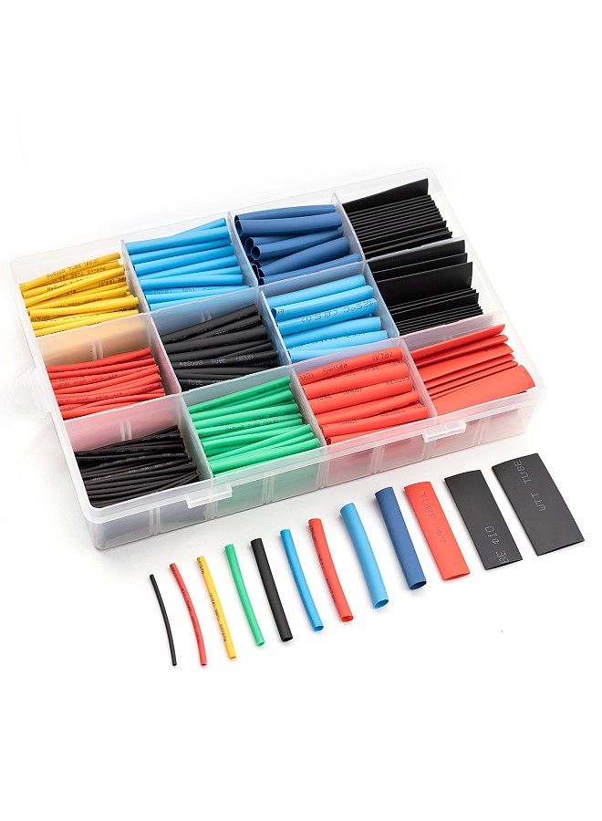 580pcs Heat Shrink Tube Thermoresistant Heat-shrink Tubing Wrapping Kit Electrical Connection Wire Cable Insulation Sleeving