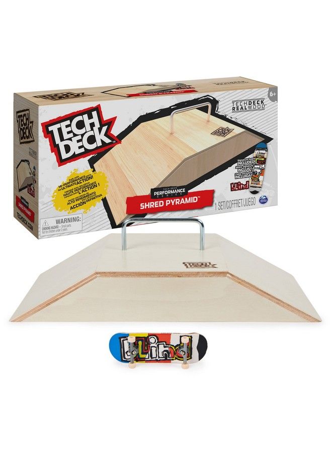 Performance Series Shred Pyramid Set With Metal Rail And Exclusive Blind Fingerboard Made With Real Wood Kids Toy For Boys And Girls Ages 6 And Up