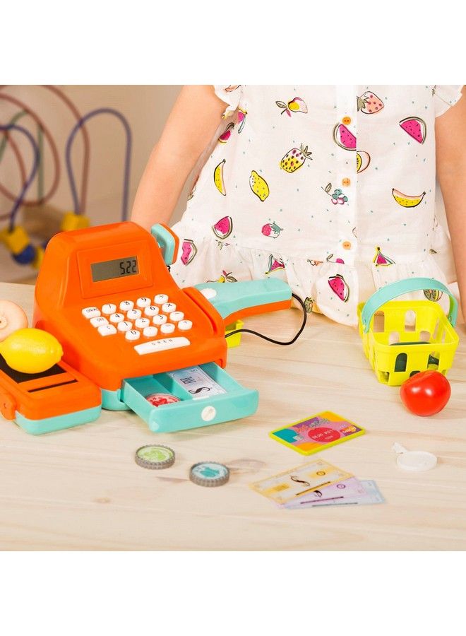 Cash Register Toy Playset Pretend Play Kids Calculator Cash Register With Accessories For 3+ (26Pieces) Orange