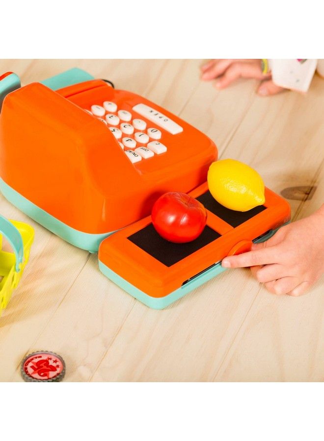 Cash Register Toy Playset Pretend Play Kids Calculator Cash Register With Accessories For 3+ (26Pieces) Orange