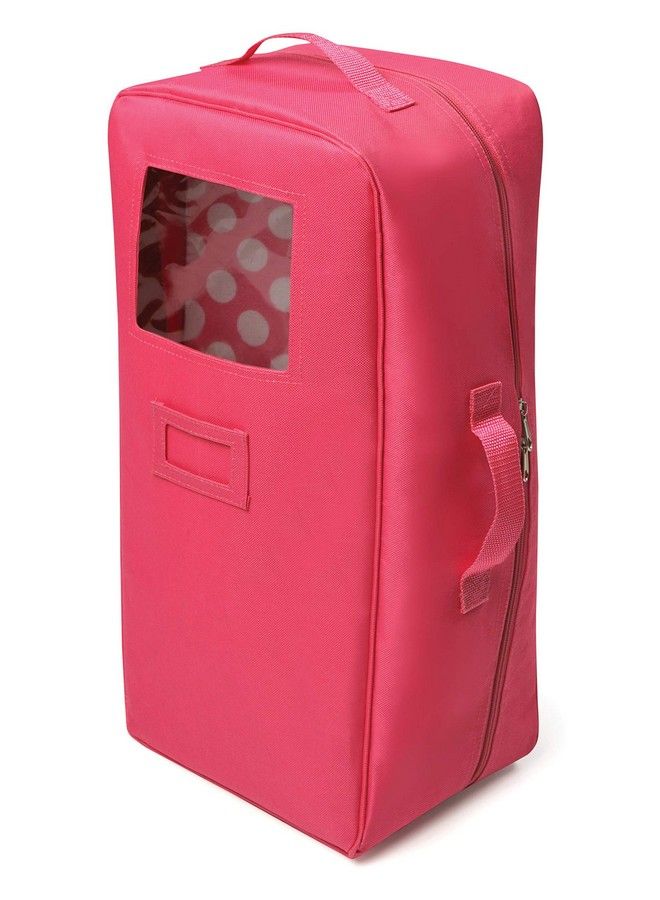 Toy Doll Travel Case With Popup Bed With Bedding For 18 Inch Dolls Pink
