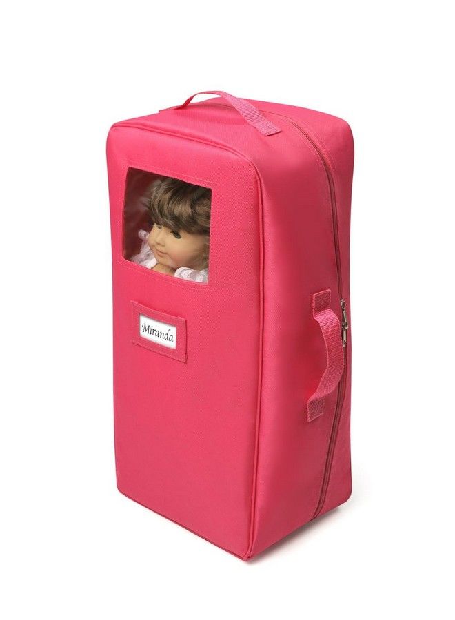 Toy Doll Travel Case With Popup Bed With Bedding For 18 Inch Dolls Pink