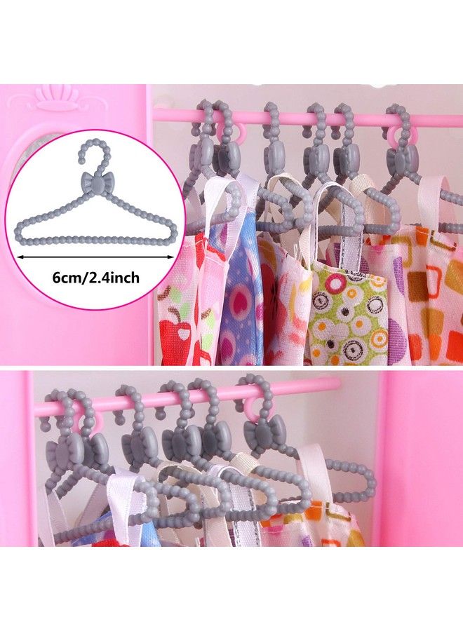 50 Packs Small Doll Cloth Hangers For 11.5 Inch Girl Dolls For Plastic Hanging Dress Closet Accessories Mixed Packaging