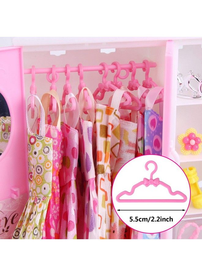 50 Packs Small Doll Cloth Hangers For 11.5 Inch Girl Dolls For Plastic Hanging Dress Closet Accessories Mixed Packaging
