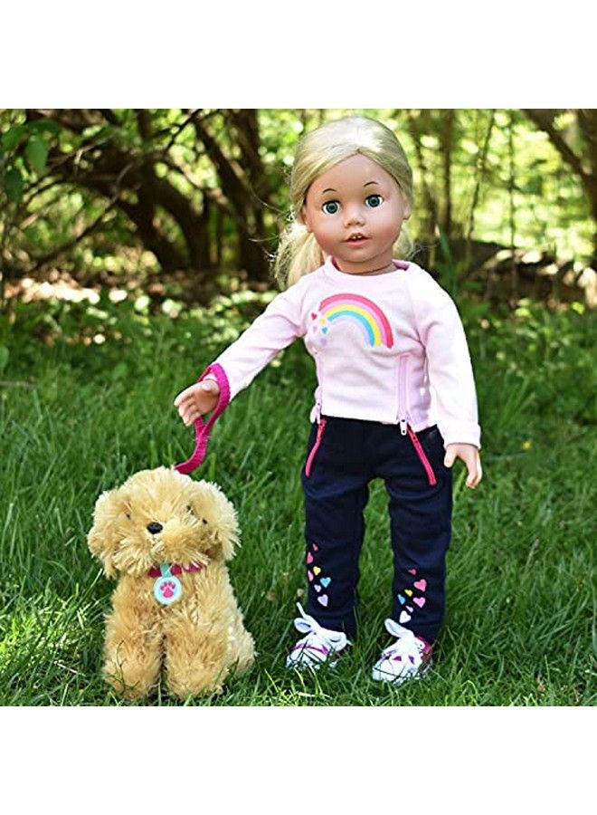 Pets For 18 Inch Dolls Complete Puppy Dog Play Set Perfect Doll Toy For 18 Inch Dolls & More! Cuddly Dog Leash Carrier Bed Food & Play Dog Accessories