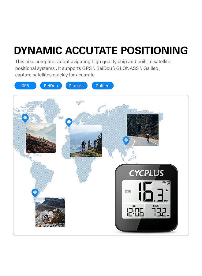 Wireless GPS Bike Computer with Mount Holder IPX6 Waterproof Cycling Speedometer Bike Accessories