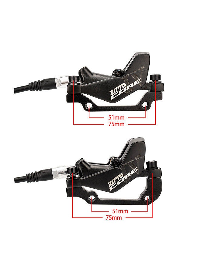 4-Piston MTB Hydraulic Brake Caliper Set with 203mm Disc Rotors Front and Rear   Hydraulic Disc Brake Kit