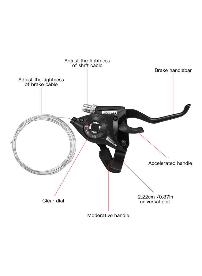 2-Piece Bicycle Speed Shifter with Brake Cable