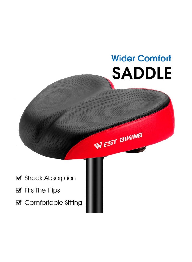 WEST BIKING Ergonomic Bicycle Replacement Saddle Soft Widen Thicken Road Bike Cushion Long Distance Riding Comfortable Shockproof Cycling Seats