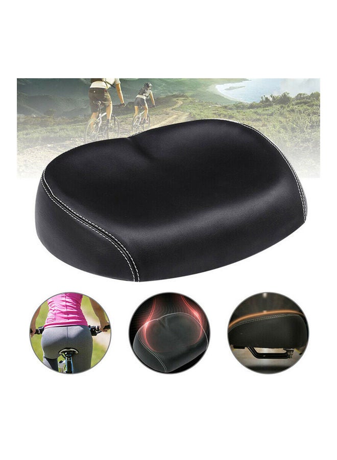 Big Bike Cycling Noseless Saddle Wide Large Soft PU Pad Seat (Black) 26 x 9 x 17cm
