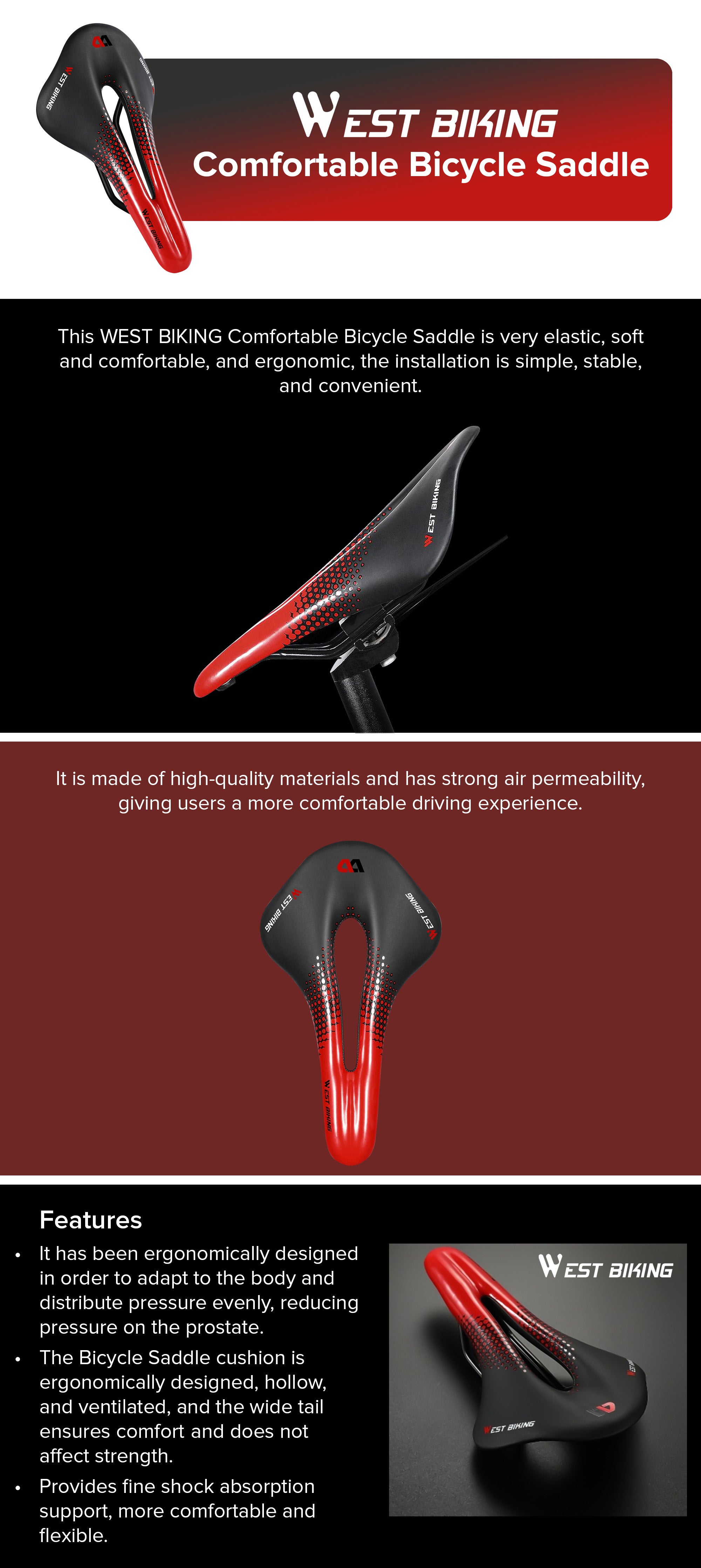 Comfortable Bicycle Saddle