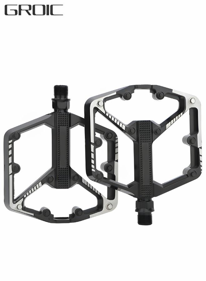 2 Pcs Mountain Bike Pedals, MTB Bicycle Flat Pedals, Alloy Aluminum Durable Sealed Bearing for Most Bikes BMX MTB Enduro Lightweight Pedals