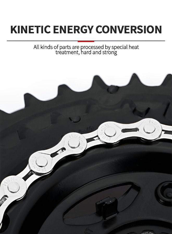 Bike Chain 9 Speed 116 Links Half Hollow Lightweight Bicycle Chains with Quick-release Magic Buckle Dismantling and Installing Tool for Road Bike/MTB/BMX Chain