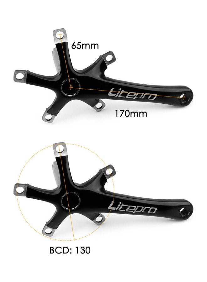 Bike Crank Set Bicycle Bottom Brackets 170MM 130 BCD Foling Bike Crankset Bike Crank Arm with Chainring Bolts 0.835kg