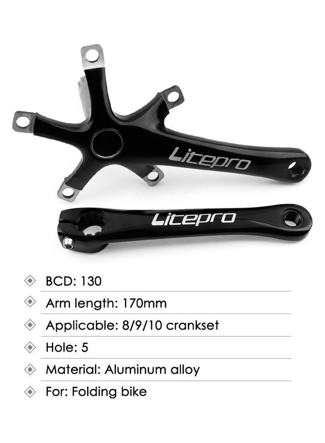 Bike Crank Set Bicycle Bottom Brackets 170MM 130 BCD Foling Bike Crankset Bike Crank Arm with Chainring Bolts 0.835kg