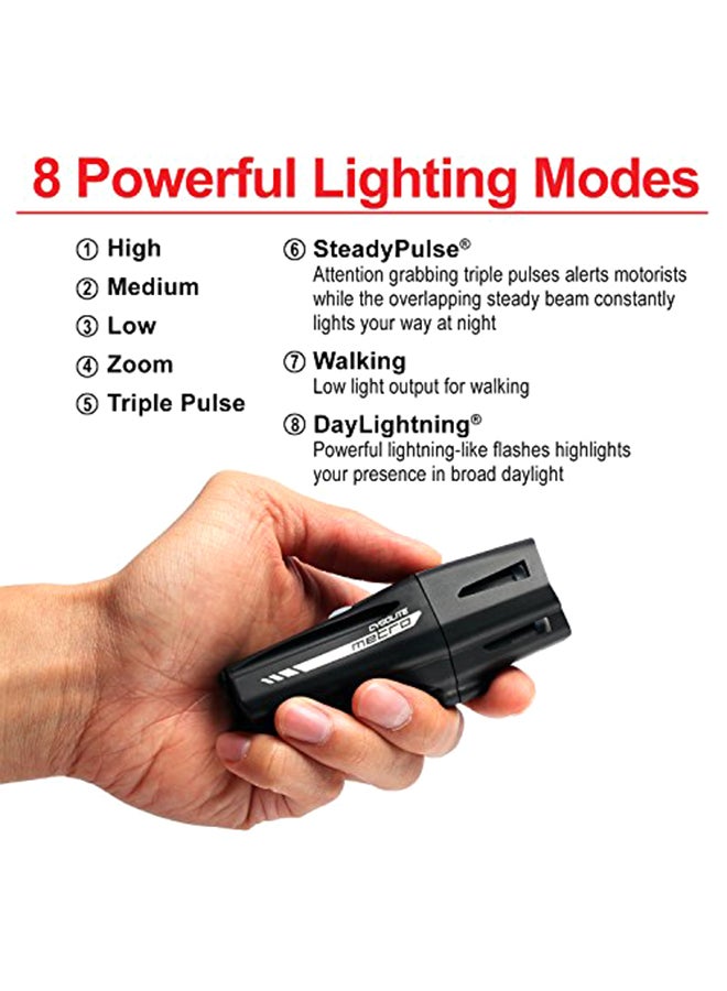 MTR-650-USB Metro Plus Rechargeable Bike Headlight 7.62x10.16inch