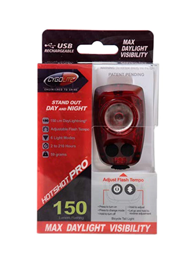 Hotshot Pro 150 USB Rechargeable Bike Tail Light 5.08x15.19x10.16inch