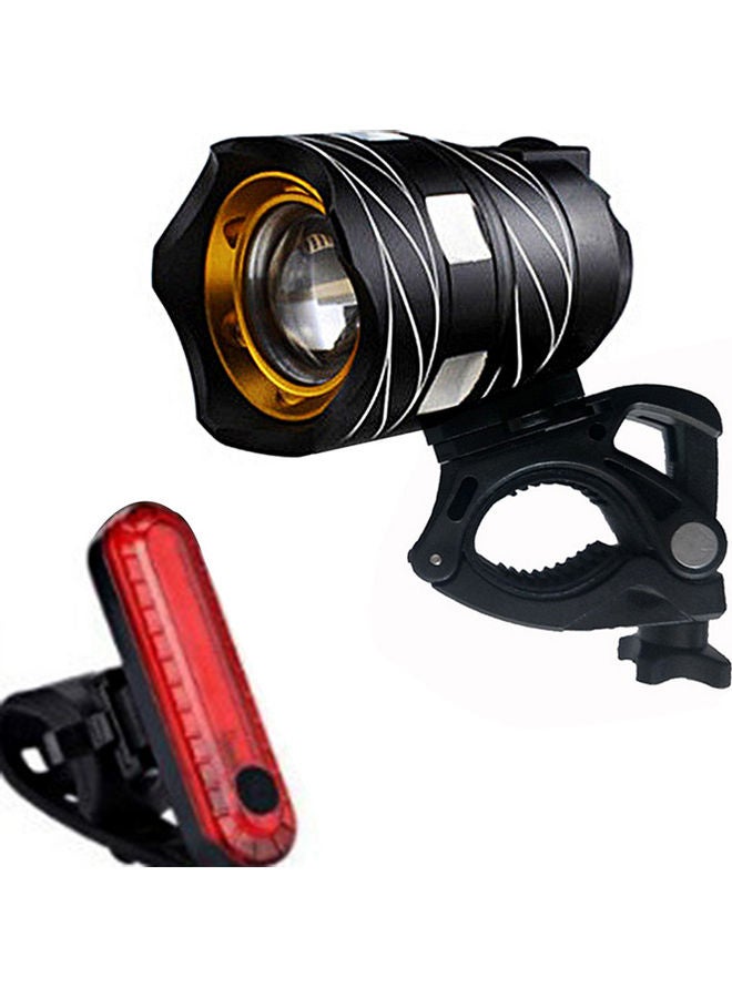 2-Piece USB Rechargeable Bicycle Light 8.80*8.60*8.60cm