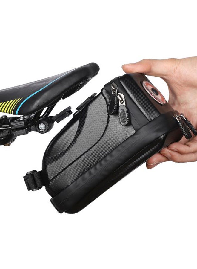 Bike Tail Bag With USB Rechargeable Light 20.5x11.5x12.5cm