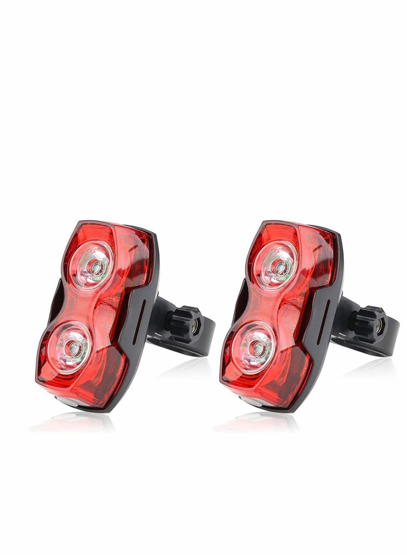 LED Bike Taillight, Mountain Taillight Super Bright 2 Pack, Waterproof Back Light, Bicycle Rear Cycling Safety Flashlight