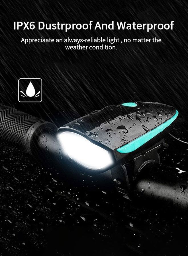 Bike Light with Horn Set,USB Rechargeable Bicycle Light with Bell,Bike Front Light for Electric Scooter Kids,Bicycle Front Light with 2 Modes Sound Siren,3 Lighting Modes (Light and Horn)