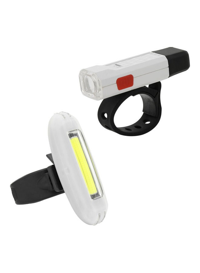 2-Piece USB Rechargeable Bicycle Light 17.50 x 6.00 x 8.00cm
