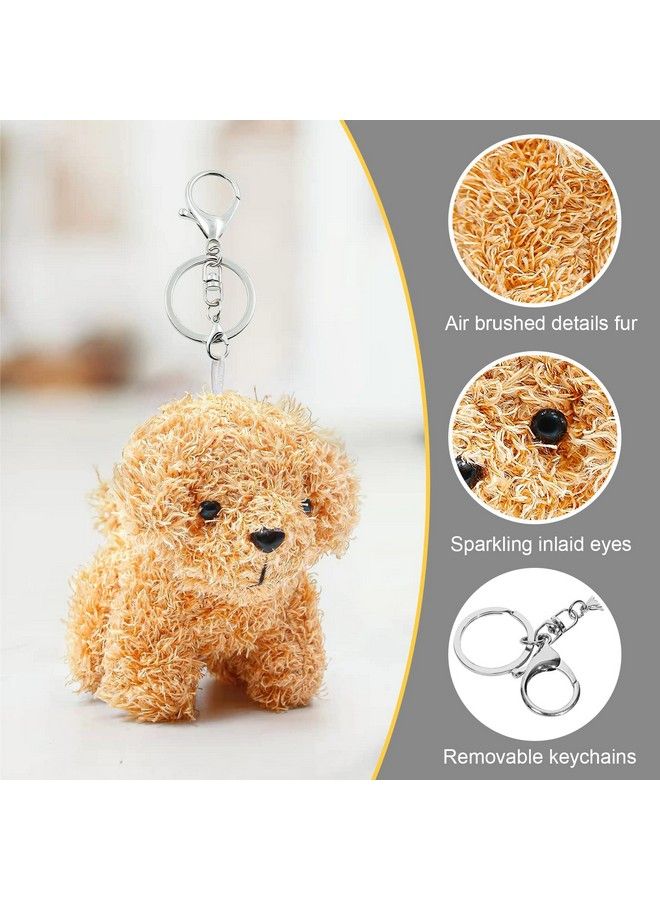 Small Stuffed Animals4.8 Inch Cute Puppy Dog Plush Stuffed Animal With Keychain For Party Favors Kindergarten Children Day Gift (Light Brown)