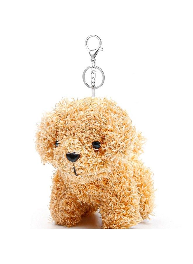 Small Stuffed Animals4.8 Inch Cute Puppy Dog Plush Stuffed Animal With Keychain For Party Favors Kindergarten Children Day Gift (Light Brown)