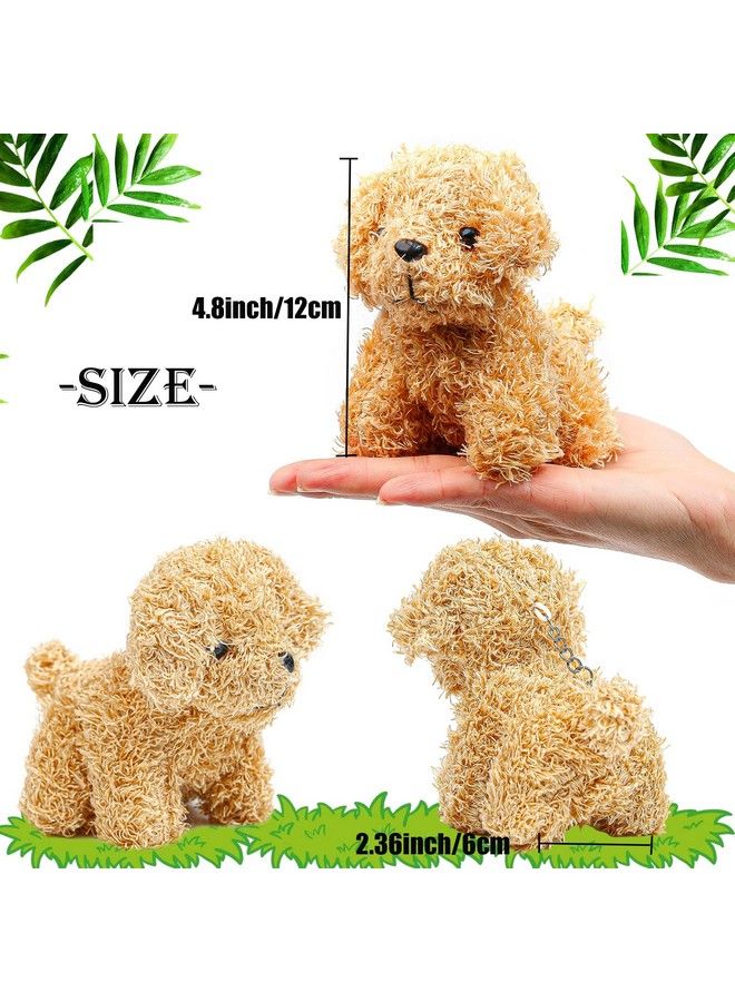 Small Stuffed Animals4.8 Inch Cute Puppy Dog Plush Stuffed Animal With Keychain For Party Favors Kindergarten Children Day Gift (Light Brown)