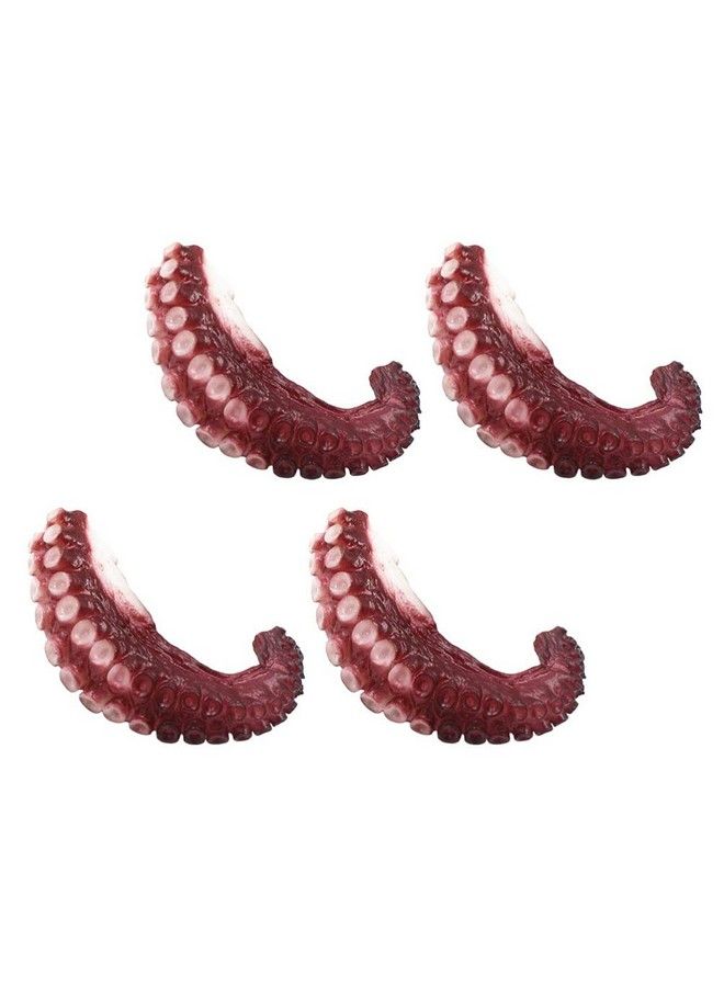 4Pcs Simulated Octopus Model Pvc Tentacle Squid Octopus Puppets Dark Red