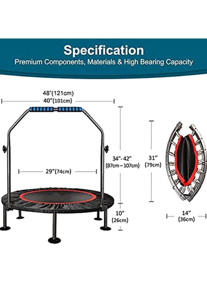 Foldable Mini Trampoline 121x121x26cm