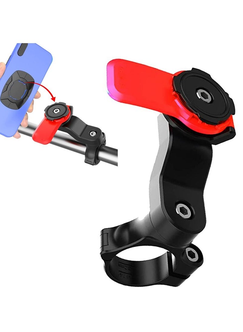 Bike Phone Holder, Universal Phone Mount for Bike, Motorcycle, Scooter and Stroller, With Adapter Quick Release 360° Rotation Adjustable, Detachable Bicycle Phone Mount Compatible for 4.7-7.2 inch Sma