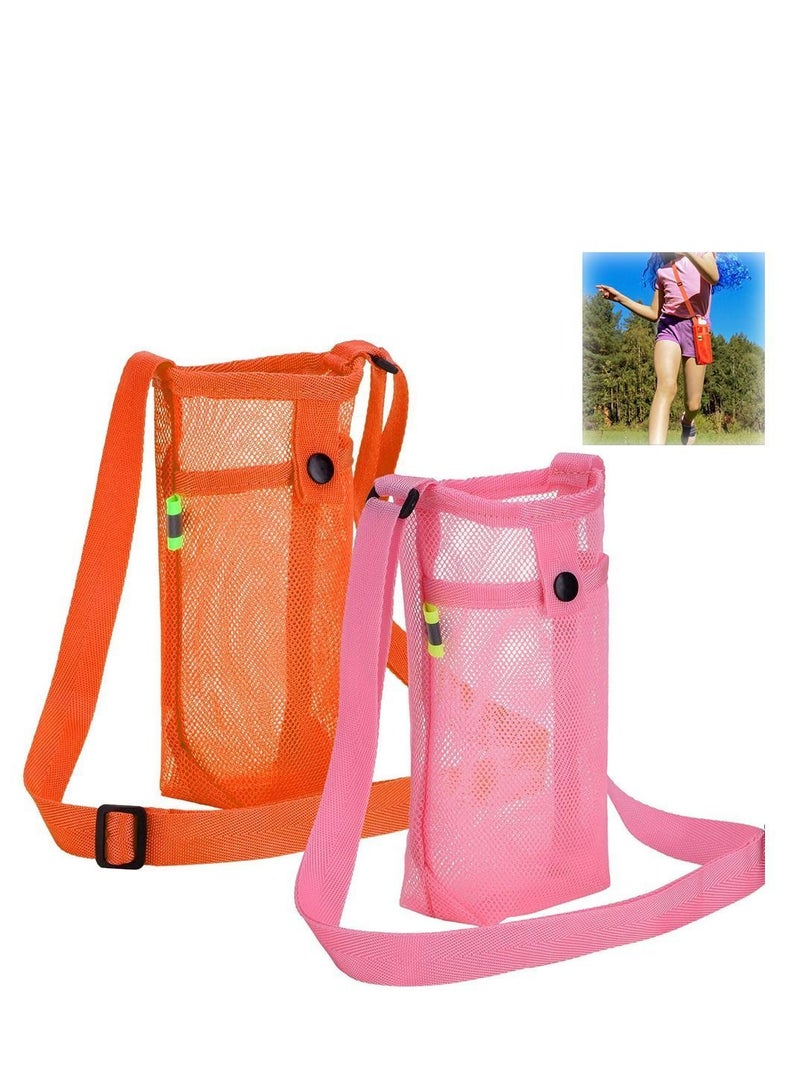 Water Bottle Holder, Carrier, with Adjustable Shoulder Strap Beach Bag Sling Dog Sleeve for Sports Gym Hiking Camping Walking
