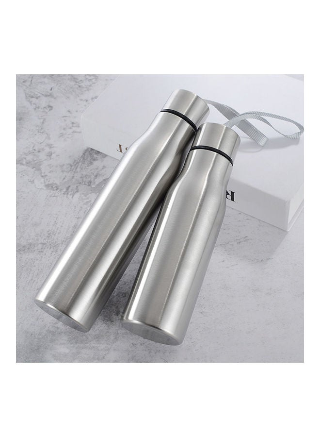 500/750ml Portable Stainless Steel Water Cup Beer Drink Bottle with Tote Rope 20*10*20cm