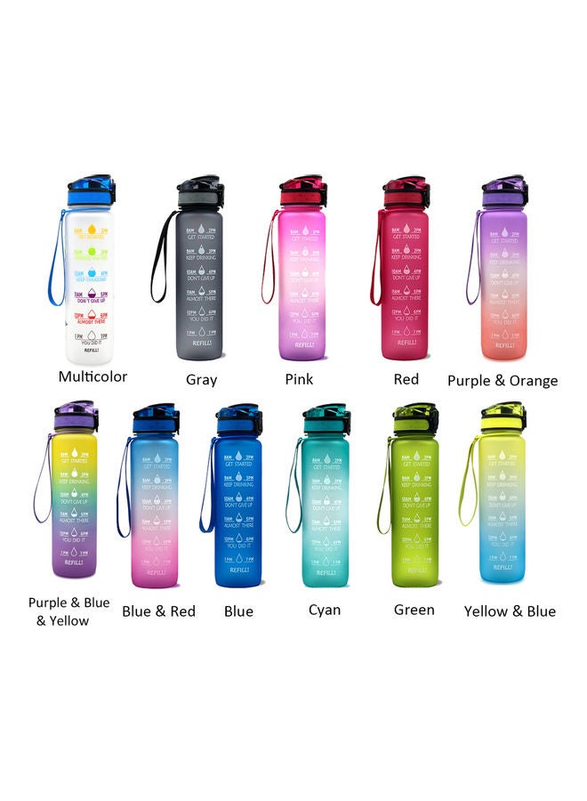 Sports Water Bottle With Time Marker 29.5x7.5cm