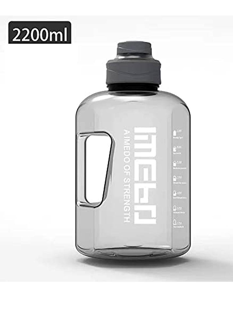 LIMOS 2.2L Motivational Water Bottle Wide Mouth with Time Marked to Drink More Daily(2200ml)